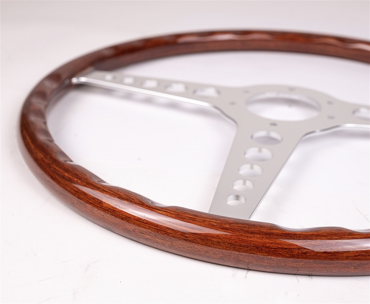 Steering Wheel - Aluminum Wood 16