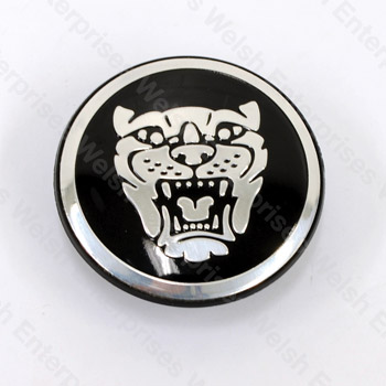 Jaguar Wheel Motif - Black with Silver Catface