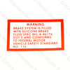 Jaguar Silicone Brake Fluid Decal