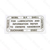 Jaguar Lubrication Decal