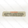 Jaguar Heater Caution Plate 