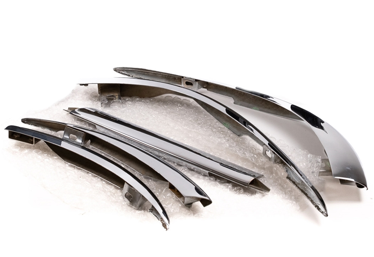 Chrome Bumper Set with Rubber Overriders for 1974 E-Type (Used)
