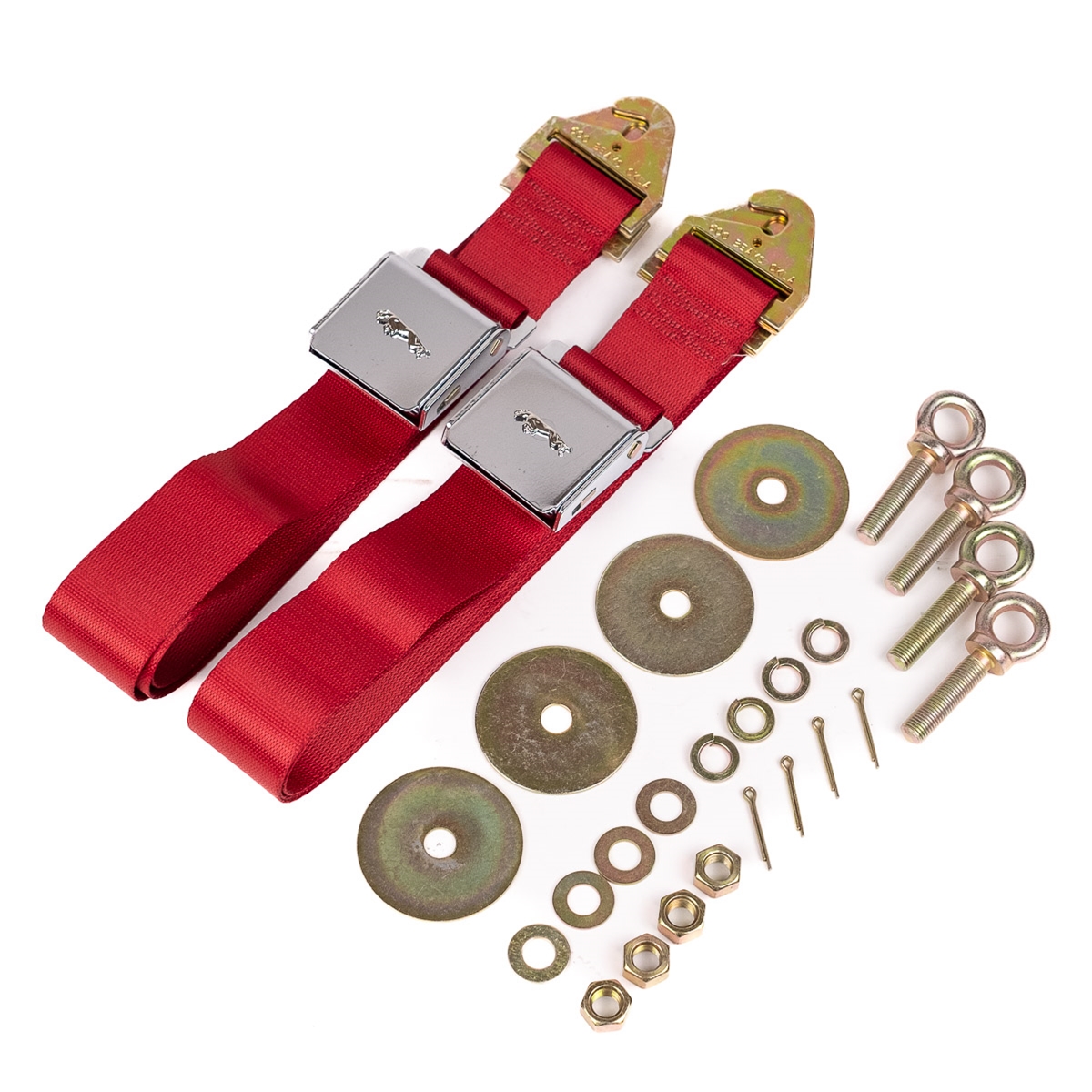 Jaguar Red Seat Belt Pair 