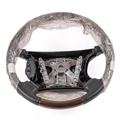 Jaguar Steering Wheel - Warm Charcoal & Grey Wood - NOS