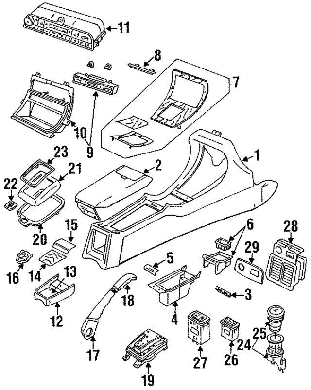 Extension-Consol - Discontinued (Jaguar OEM) GXF8361BBSDCOEM