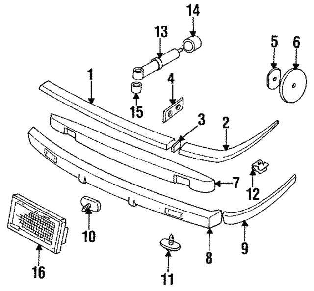 Separator Bumper Rear XJS 82> BAC3479