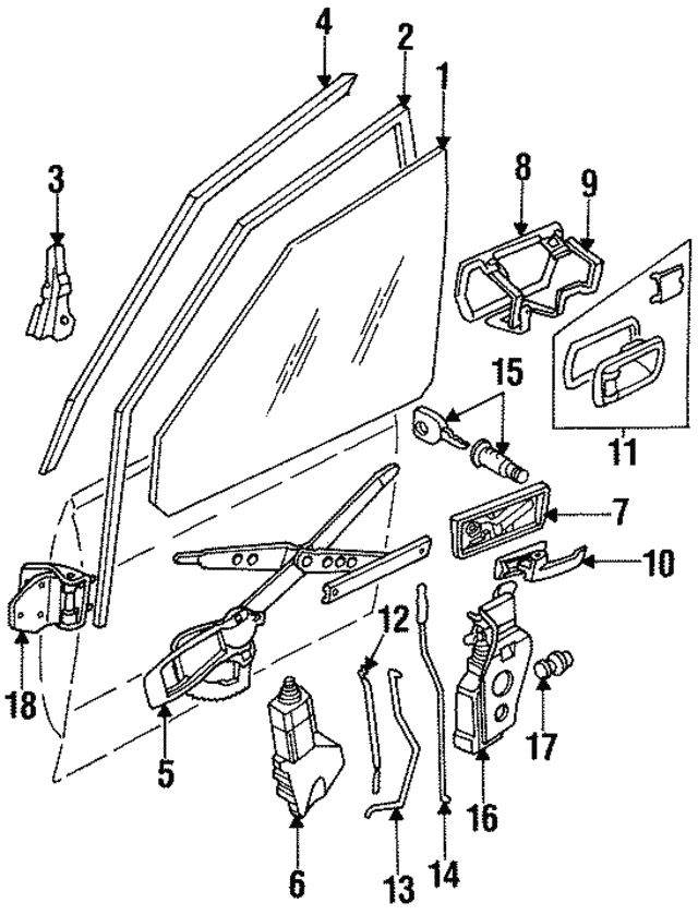 Seal Door Glass Channel Right Hand Front BDC8694