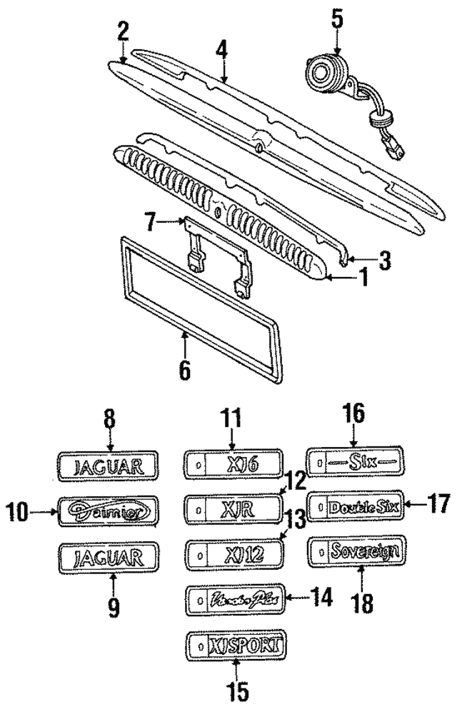 Plaque-Trunk Lid, Discontinued (Limited Supply) (Jaguar OEM) HXF5994JBOEM