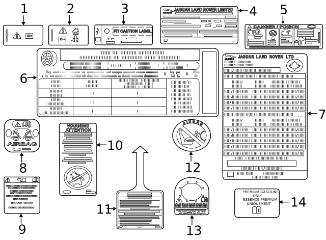 Label-Emission (Jaguar OEM) (Jaguar OEM) J9C6505OEM