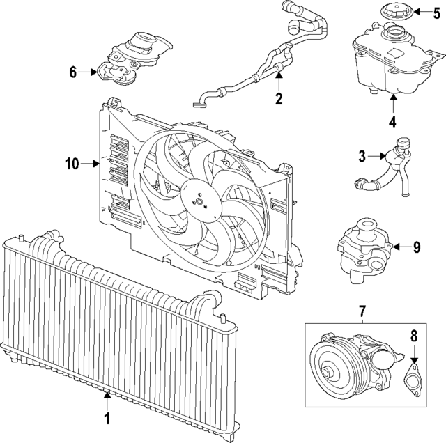 Radiator (Jaguar OEM) T2H2736OEM