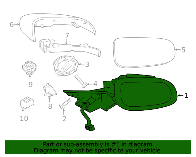 Mirror-Door (Jaguar OEM) T2H9692OEM