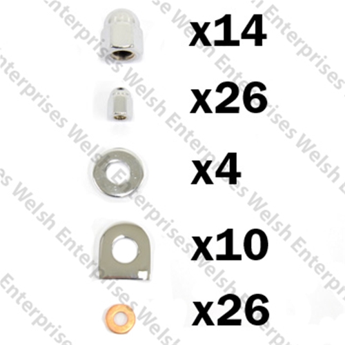 Jaguar Cylinder Head Hardware Kit - Chrome