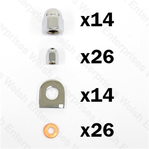 Jaguar Cylinder Head Hardware Kit - Chrome