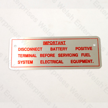 Jaguar Battery Disconnect Decal - E-Type