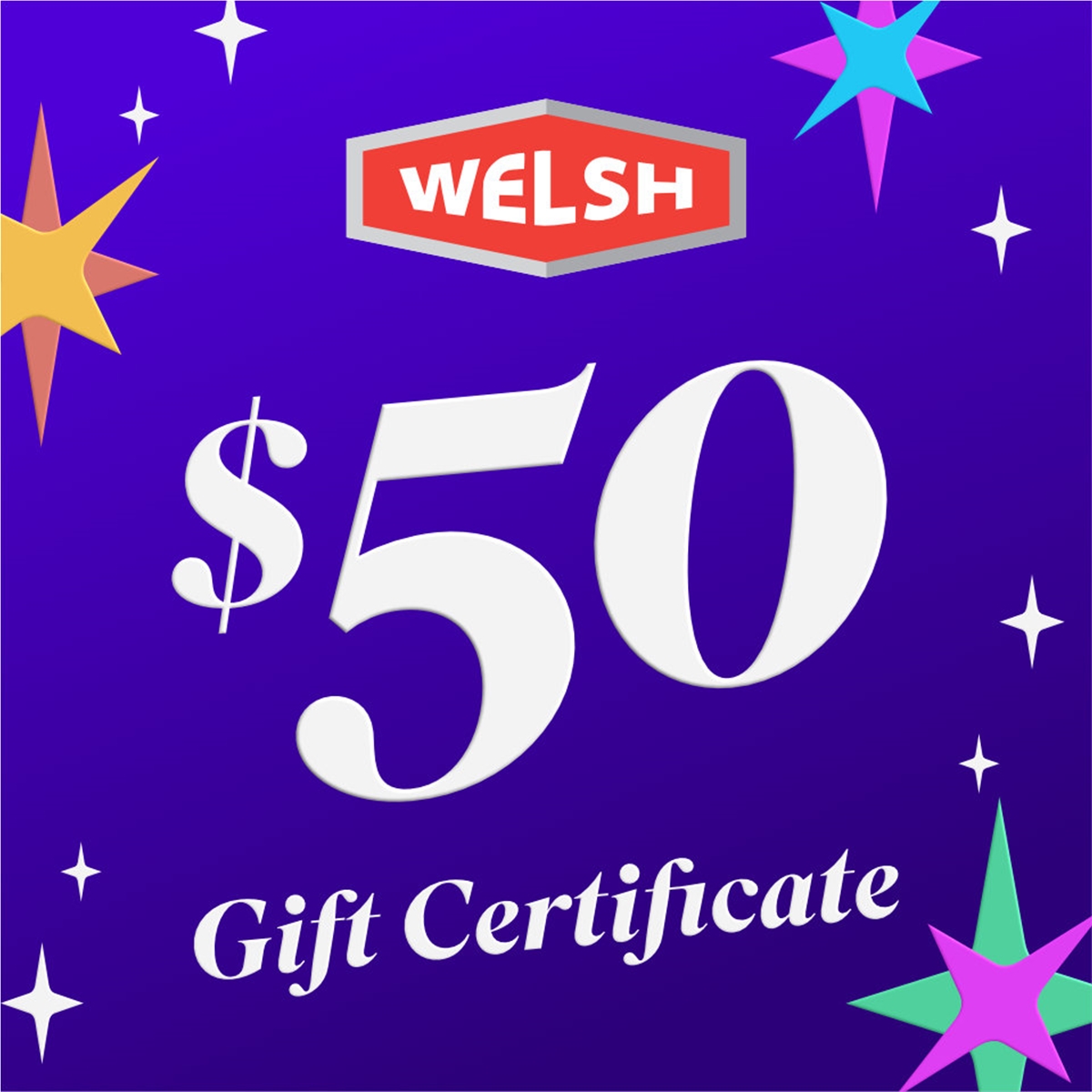Welsh $50 Gift Certificate