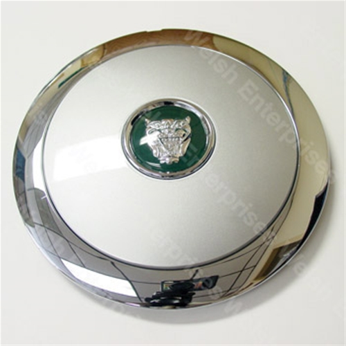 Jaguar Hubcap - Chrome & Gray with Badge